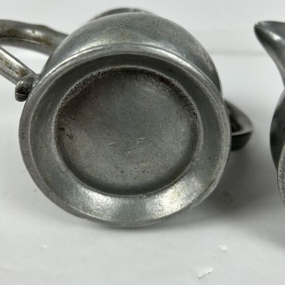 Vintage SMC Sexton Semetale Pewter Cream & Sugar MCM Colonial - Picture 10 of 16